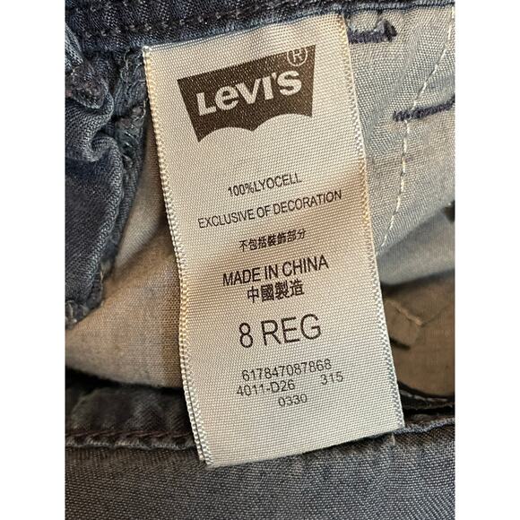 Levi’s Strauss & Co. girls overalls bibs cuffed gathered ankle 8 REG blue jean‎ - Picture 5 of 8